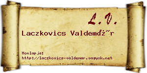 Laczkovics Valdemár névjegykártya